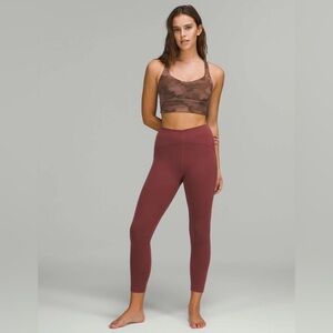 Excellent Condition Lululemon Free to Be Longline Bra Heritage Roasted Brown Sz6